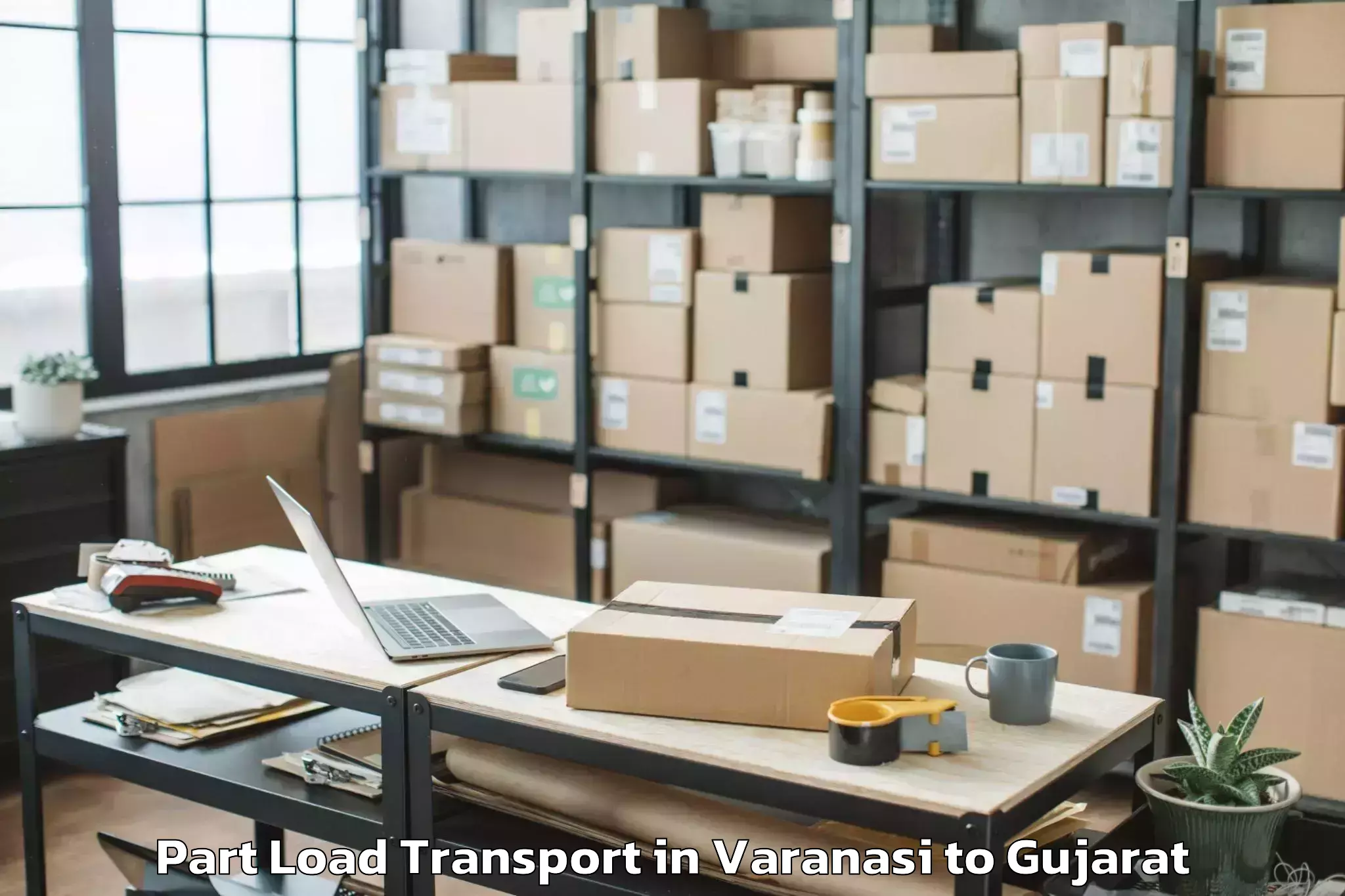 Top Varanasi to Vadodara Part Load Transport Available